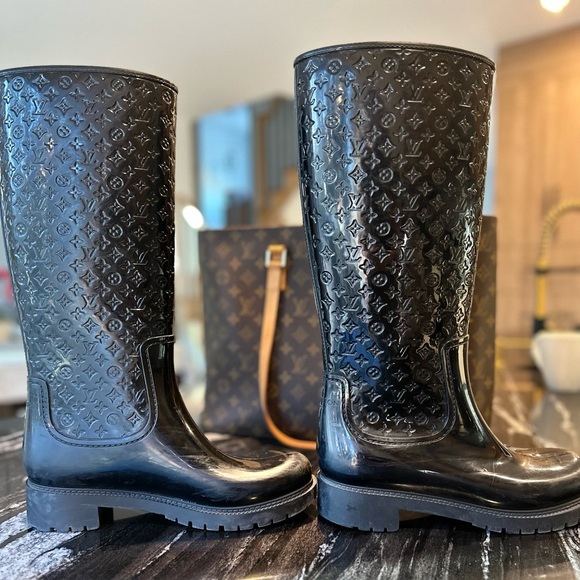 Louis Vuitton Monogram Splash High Rubber Rain Boots - Picture 1 of 5
